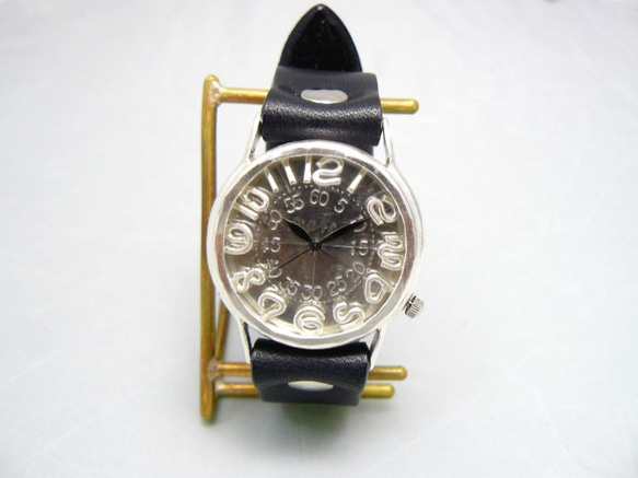 《JSS3》JUMBO 銀色 3D 數字 SV/BK 手工腕錶 [JUM130SV BK] 第2張的照片