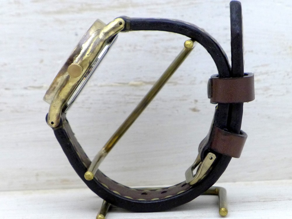 BAM060 自動巻きオープンハート 36mmBrass(真鍮) ローマ数字 手作り腕時計 [BAM060ローマ]