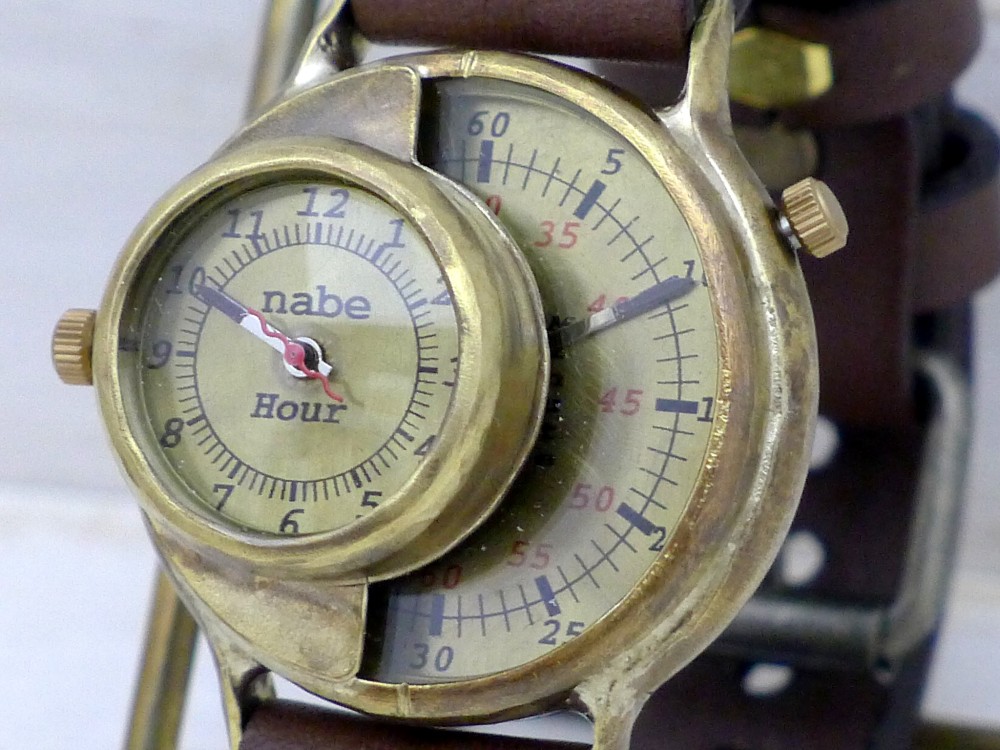 "SCOPE-L2" JUMBO Brass 時間・分独立表示ユニークモデル 手作り腕時計 [JUM66B]