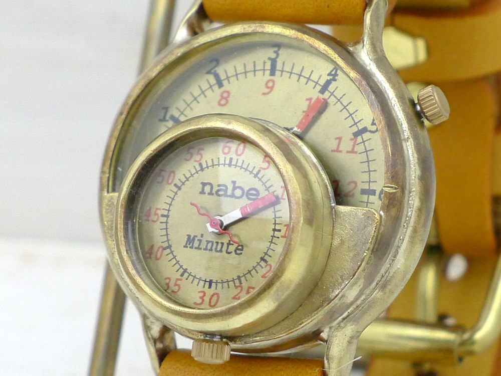 "MASK2" JUMBO Brass 時間・分独立表示ユニークモデル 手作り腕時計 [JUM59B]