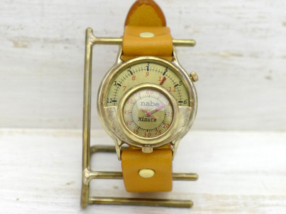 &quot;MASK2&quot; JUMBO 黃銅時/分獨立顯示獨特型號手工腕錶 [JUM59B] 第3張的照片