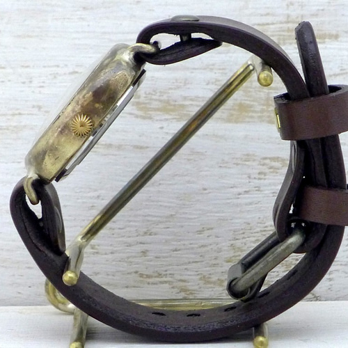 BHW127 手巻きBrass(真鍮)クッションケース 33mm アラビア数字 手作り