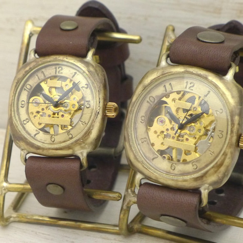 BHW127 手巻きBrass(真鍮)クッションケース 33mm アラビア数字 手作り