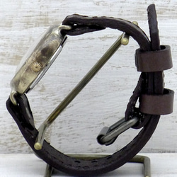 BHW127 手動上鍊黃銅 33mm 墊套 阿拉伯數字縫紉機針跡 BR 手工手錶 第8張的照片