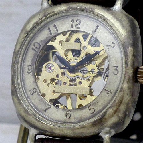 BHW128 手巻きBrass36mmクッションケース アラビア数字 ミシン