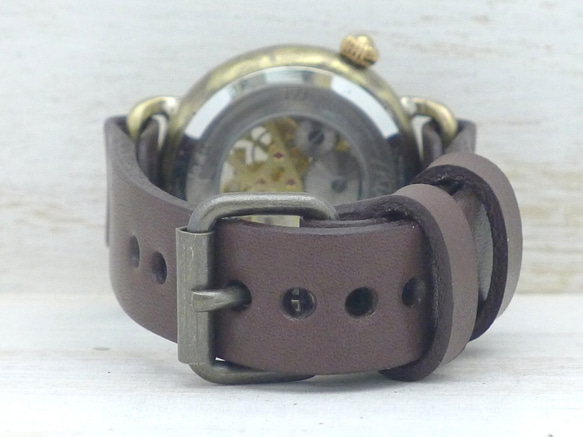 BHW113 手動上鍊 黃銅 36mm 腳背圓形錶殼 羅馬數字 手工手錶 [BHW113] 第8張的照片