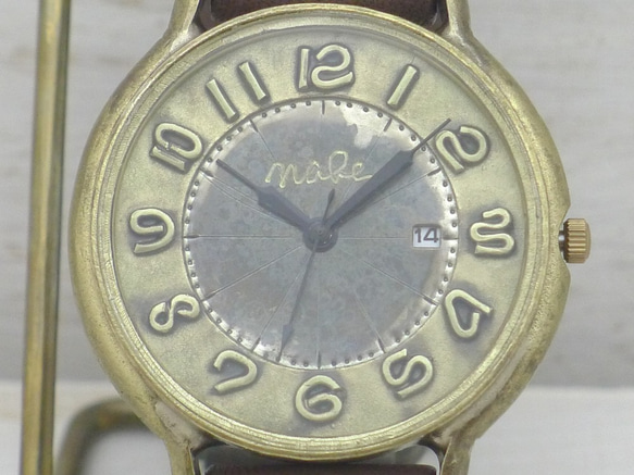 "GRANDAD-B-DATE" 42mmBrass(真鍮) DATEモデル 手作り腕時計 [JUM116DATE] 1枚目の画像
