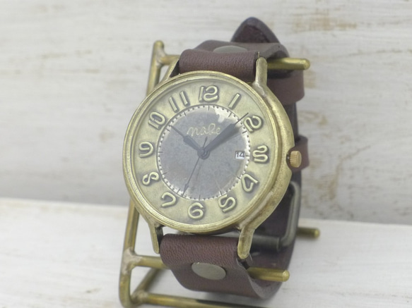 "GRANDAD-B-DATE" 42mmBrass(真鍮) DATEモデル 手作り腕時計 [JUM116DATE] 3枚目の画像