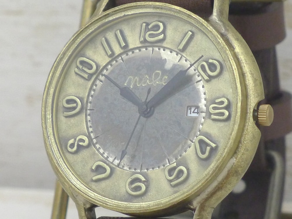 "GRANDAD-B-DATE" 42mmBrass(真鍮) DATEモデル 手作り腕時計 [JUM116DATE] 4枚目の画像