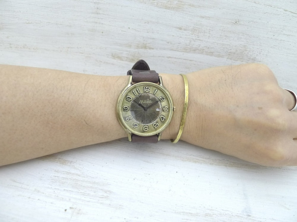 "GRANDAD-B-DATE" 42mmBrass(真鍮) DATEモデル 手作り腕時計 [JUM116DATE] 6枚目の画像