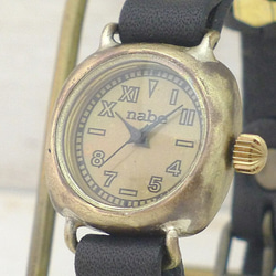 "Unique Caramel-LB" 24mmBrass(真鍮)クッションケース 手作り腕時計 [383] 2枚目の画像