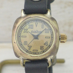 "Unique Caramel-LB" 24mmBrass(真鍮)クッションケース 手作り腕時計 [383] 3枚目の画像