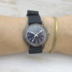”MIL-Winding-MB" 約32mm手巻きBrass(真鍮)ミリタリーデザイン 手作り腕時計 [BHW130] 6枚目の画像