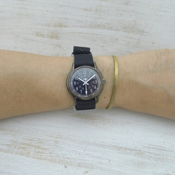 ”MIL-Winding-MB" 約32mm手巻きBrass(真鍮)ミリタリーデザイン 手作り腕時計 [BHW130] 7枚目の画像