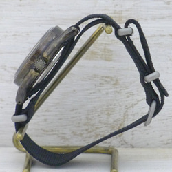 ”MIL-Winding-MB" 約32mm手巻きBrass(真鍮)ミリタリーデザイン 手作り腕時計 [BHW130] 8枚目の画像