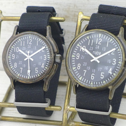 ”MIL-Winding-MB" 約32mm手巻きBrass(真鍮)ミリタリーデザイン 手作り腕時計 [BHW130] 10枚目の画像