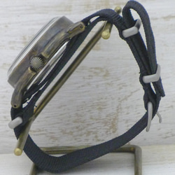 ”MIL-Winding-JB" 約36mm手巻きBrass(真鍮)ミリタリーデザイン 手作り腕時計 [BHW131] 8枚目の画像