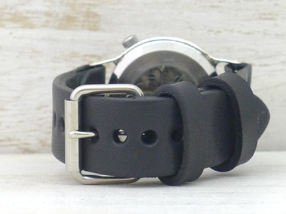 SHW058 手巻き36mmSilver アラビア数字ベゼル 手作り腕時計 (SHW058) 8枚目の画像
