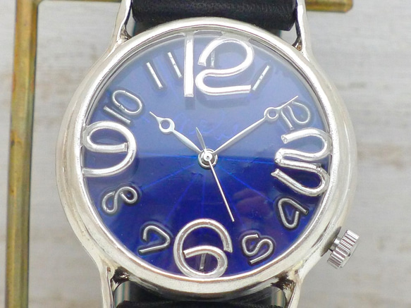 "J.S.S.2" BL(ブルー)文字盤 36mm Silver925 手作り腕時計 [JUM38BSV BL] 3枚目の画像