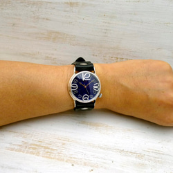 "J.S.S.2" BL(ブルー)文字盤 36mm Silver925 手作り腕時計 [JUM38BSV BL] 5枚目の画像