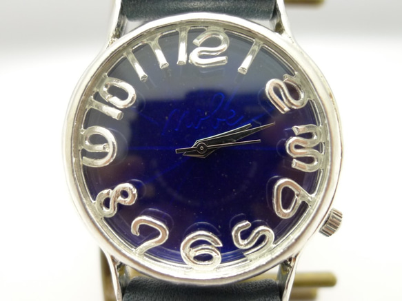 《JSS3》珍寶銀藍色錶盤手工腕錶[JUM130SV BL/NV] 第3張的照片