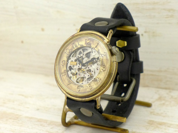 BAM043 自動黃銅超大號 42 毫米阿拉伯數字手工手錶 [BAM043 阿拉伯文] 第2張的照片