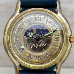 “S-WATCH2-BS &amp; M”羅馬數字32mm Sun &amp; Moon 手工腕錶 [207S &amp; M 第3張的照片