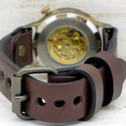 BAM021 自動上鍊 36mm 黃銅阿拉伯數字手工手錶 [BAM021 Arabic GD / BR] 第8張的照片