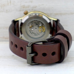 BAM022 自動巻きBrass36mm フローティングインデックス 手作り腕時計 [BAM022] 7枚目の画像