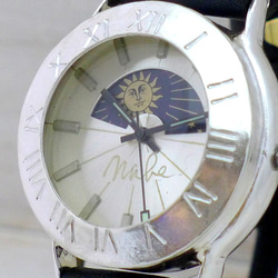 "Explorer-JS-S&M" ﾛｰﾏ数字 Silver Sun&Moon手作り腕時計 [JUM65SV-S&M] 1枚目の画像