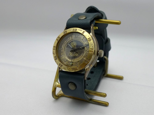 359S&M Sun&Moon Men's Brass サン＆ムーン 手作り腕時計[359] NV