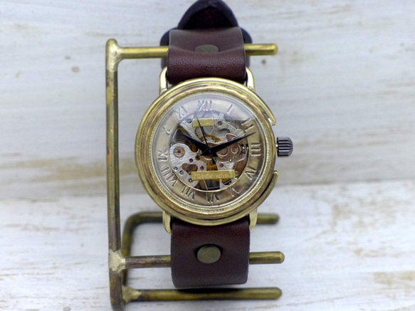 BHW063 羅馬數字手動上鍊 BrassMens 33mm 手工腕錶 [BHW063 Roman numeric] 第4張的照片
