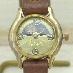 "L.S.B.-S&M" Lady's22mm Brass Sun&Moon 手作り腕時計 [362S&M GD/BR] 2枚目の画像