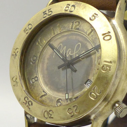 JUM143DATE JUMBO 黃銅 (黃銅) DATE 日期顯示手工手錶 [JUM143DATE BR] 第2張的照片