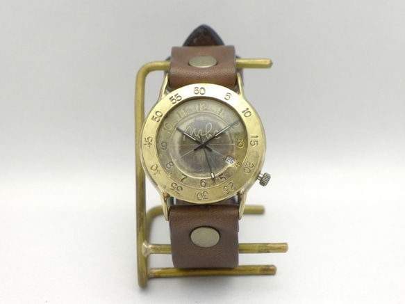 JUM143DATE JUMBO 黃銅 (黃銅) DATE 日期顯示手工手錶 [JUM143DATE BR] 第3張的照片