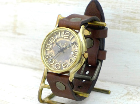 &quot;JB-DATE&quot; 數字錶盤 JUMBO 黃銅日期顯示手工手錶 [JUM31DATE 數字] 第4張的照片