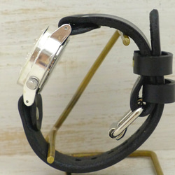 SHW027 ローマ数字ベゼル 手巻きSilver Mens  手作り腕時計  [SHW027ローマ SV/BK] 7枚目の画像