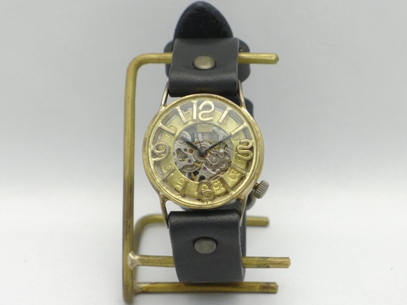 BHW100 手動上鍊黃銅男士 3D index GD / SV / BK 手工腕錶 [BHW100 BK] 第3張的照片