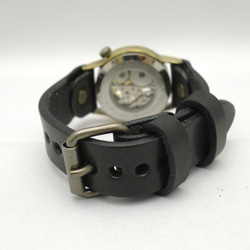 BHW100 手動上鍊黃銅男士 3D index GD / SV / BK 手工腕錶 [BHW100 BK] 第6張的照片