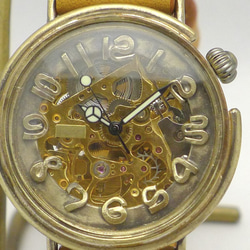 BAM046 自動上鍊黃銅三維數字索引手工手錶 [BAM046 GD] 第4張的照片