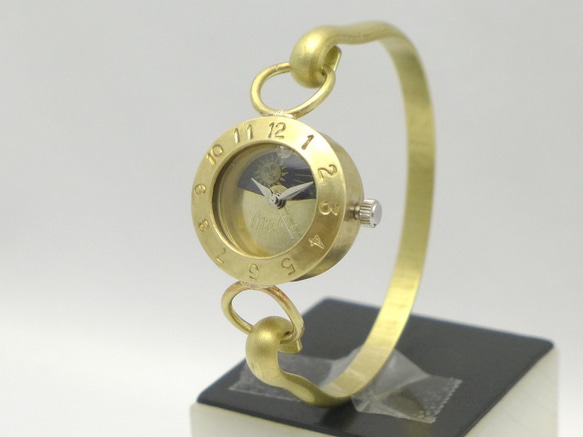 《Brass Armlet3SW-S&amp;M》日月珠點手工手錶 [289MSW-S&amp;M] 第1張的照片
