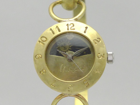 《Brass Armlet3SW-S&amp;M》日月珠點手工手錶 [289MSW-S&amp;M] 第4張的照片