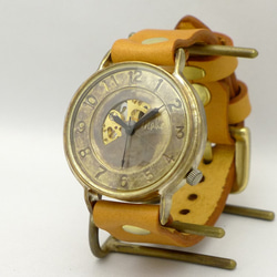 BHW101 手動上鍊黃銅超大號 (42mm) Open heart 阿拉伯數字手工手錶 [BHW101] 第2張的照片