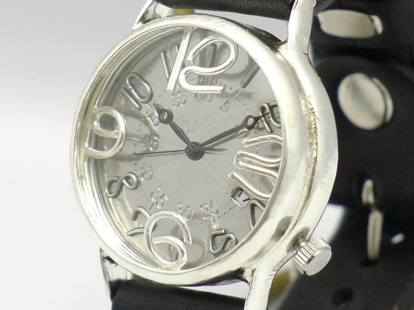 "J.S.S.2-DATE" JUMBO Silver 日付表示 手作り腕時計 [JUM38BSV-DATE] 4枚目の画像