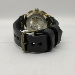 BHW103 手巻きBrass JUMBO オープンハート アラビア数字ベゼル 手作り腕時計 [BHW103] 7枚目の画像