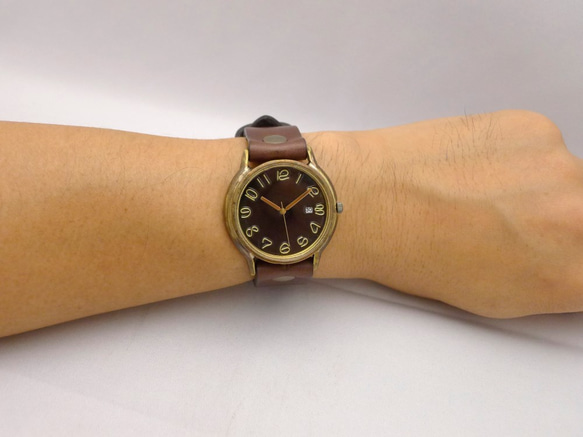 &quot;JB-DATE&quot; 黑色錶盤 JUMBO Brass DATE (Date) Handmade Arm Ti 第5張的照片