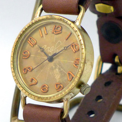 “S-WATCH4-B”男士 30 毫米黃銅（黃銅）簡單型號手工手錶 [196B BR] 第3張的照片