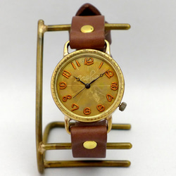 “S-WATCH4-B”男士 30 毫米黃銅（黃銅）簡單型號手工手錶 [196B BR] 第4張的照片