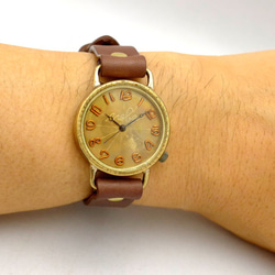 “S-WATCH4-B”男士 30 毫米黃銅（黃銅）簡單型號手工手錶 [196B BR] 第8張的照片