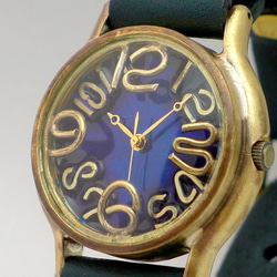 &quot;S-WATCH6-B&quot;BL(藍色)錶盤約32mmBrass(黃銅)手工手錶[207B BL] 第1張的照片